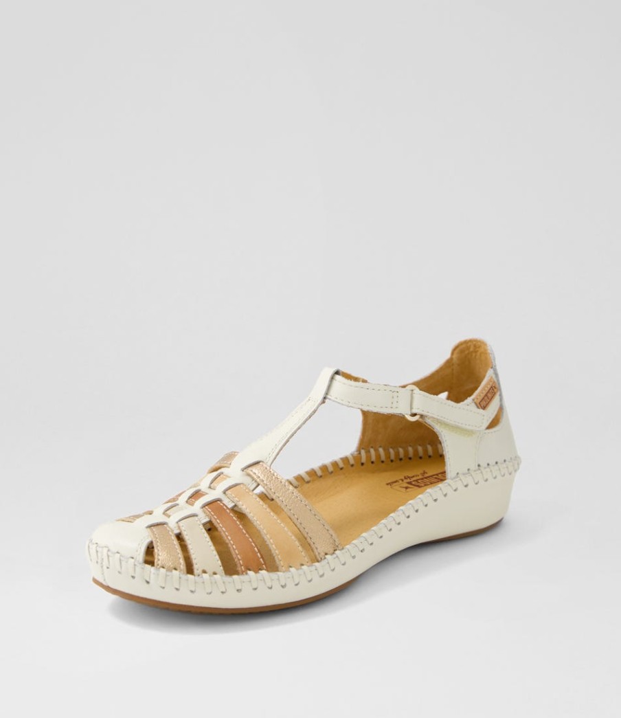 PIKOLINOS Vallarta 43 Nata Leather Flat Shoes | Flats