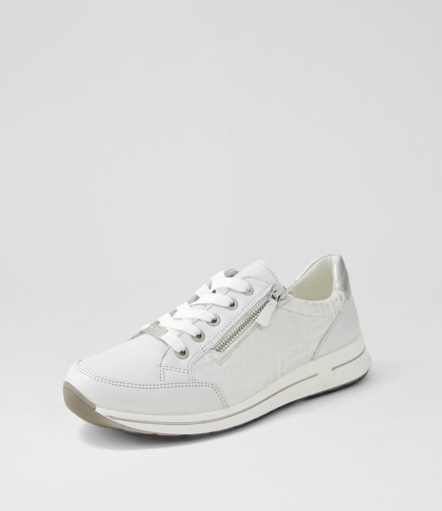 ARA Osaka 1 Misty Grey Silver Leather Sneakers | Comfort