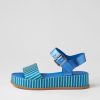 DJANGO & JULIETTE Wilburt Blue Emerald Stripe Leather Sandals | Sandals