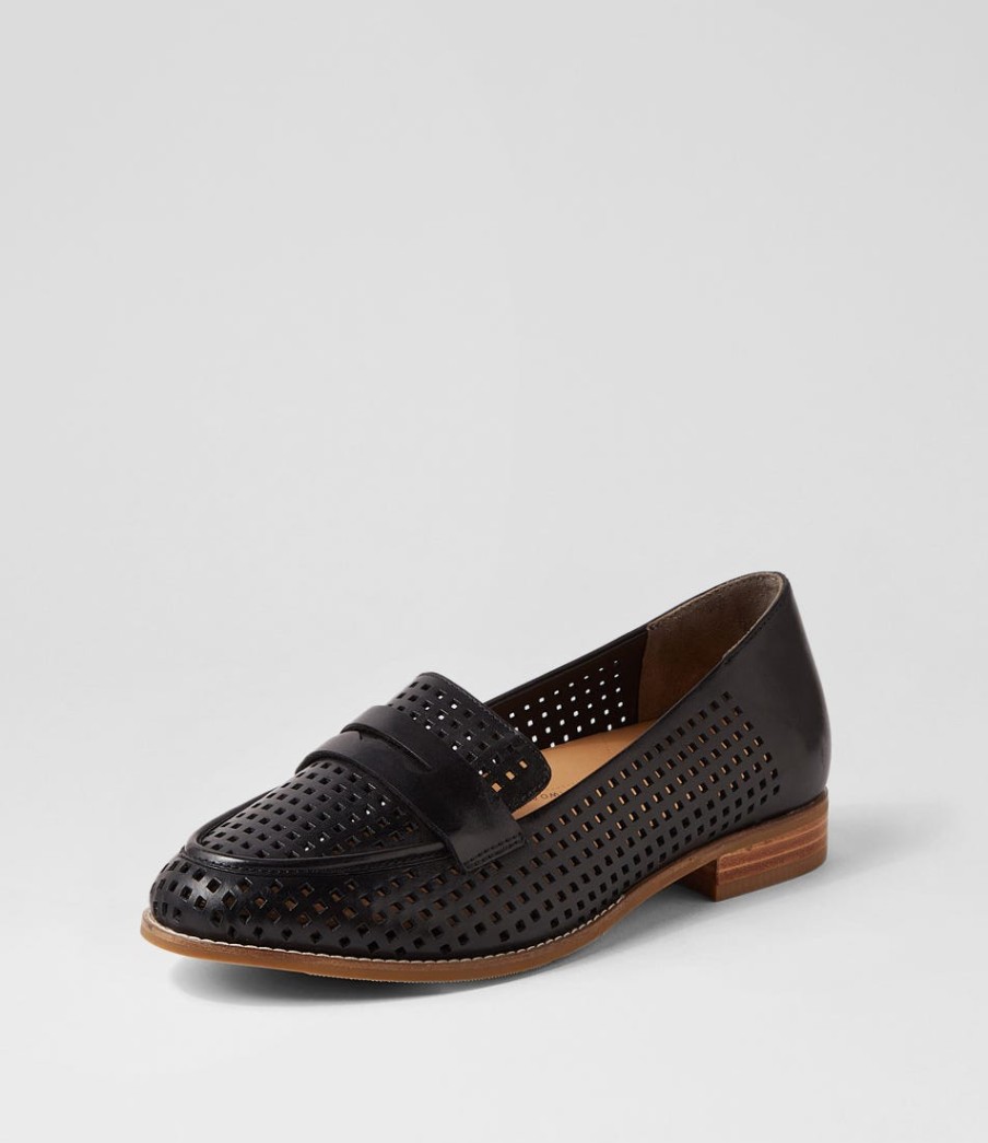 ZIERA Toppiey Xf Black Leather Loafers | Loafers