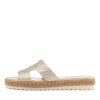 DJANGO & JULIETTE Sabeen Pale Gold Weave Sandals | Espadrilles