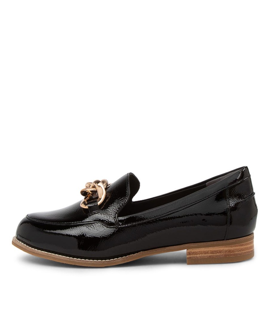 ZIERA Tamya Xf Black Pat Leathr | Loafers