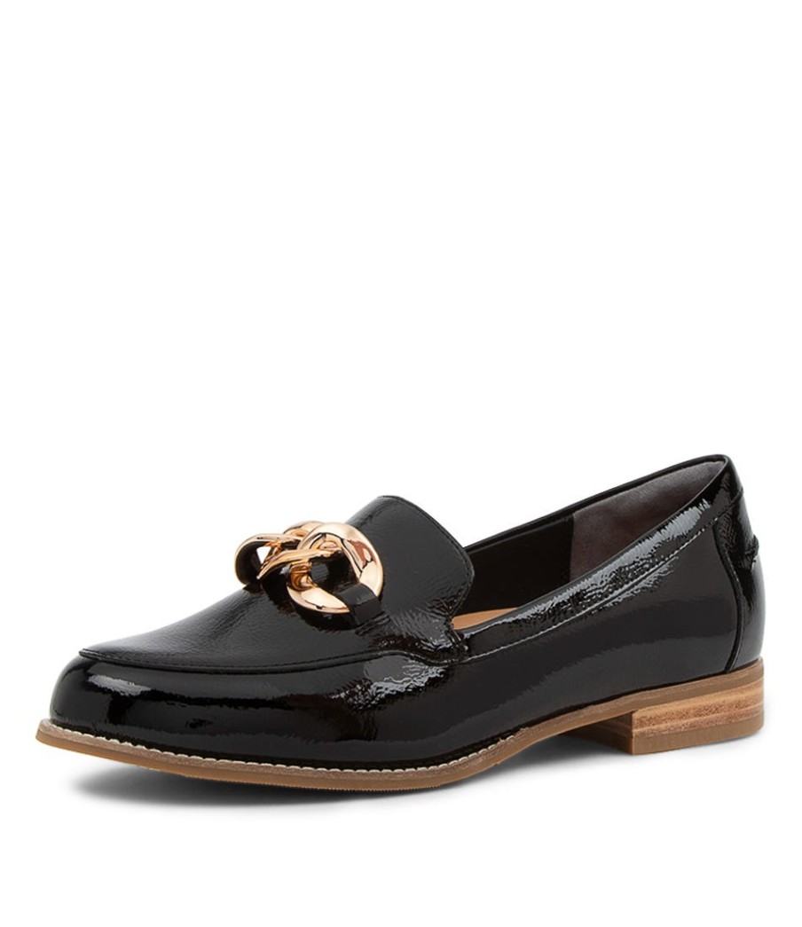 ZIERA Tamya Xf Black Pat Leathr | Loafers