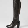 DJANGO & JULIETTE Ammies Black Leather Knee High Boots | Boots