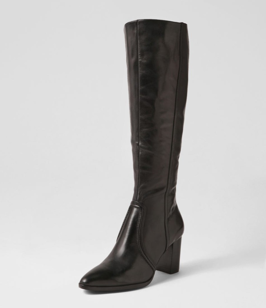 DJANGO & JULIETTE Ammies Black Leather Knee High Boots | Boots