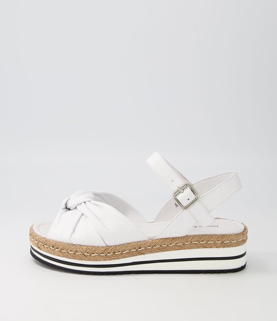 DJANGO & JULIETTE Adah White Leather Espadrilles | Espadrilles