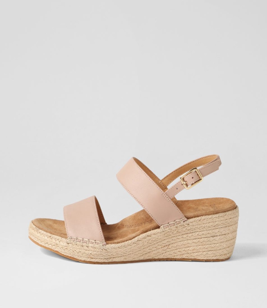 ZIERA Kiarra Xw Blush Leather Espadrilles | Espadrilles