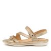 ZIERA Belta W Pale Gold Leather | Wedges