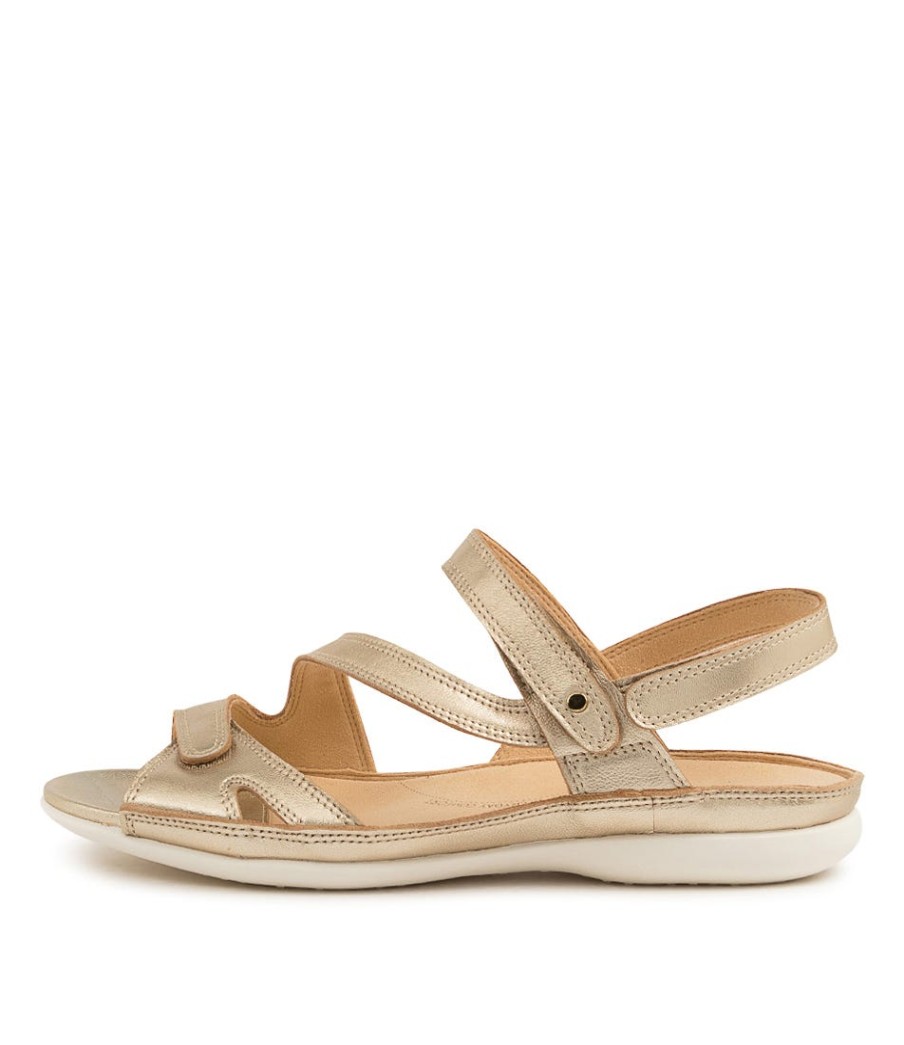 ZIERA Belta W Pale Gold Leather | Wedges