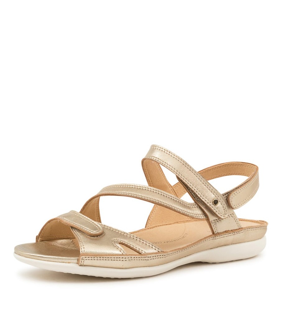 ZIERA Belta W Pale Gold Leather | Wedges