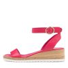 DJANGO & JULIETTE Irish Bright Pink Leather Sandals | Espadrilles