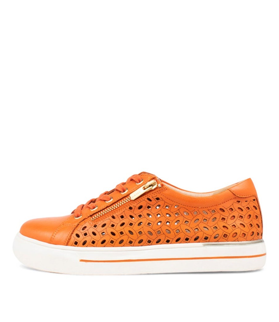 ZIERA Ayleen W Orange Leather Sneakers | Sneakers