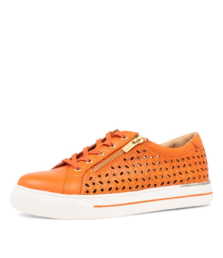 ZIERA Ayleen W Orange Leather Sneakers | Sneakers