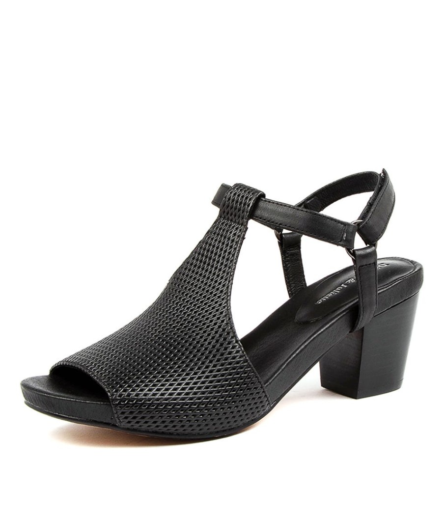 DJANGO & JULIETTE Zettie Black Leather | Heels