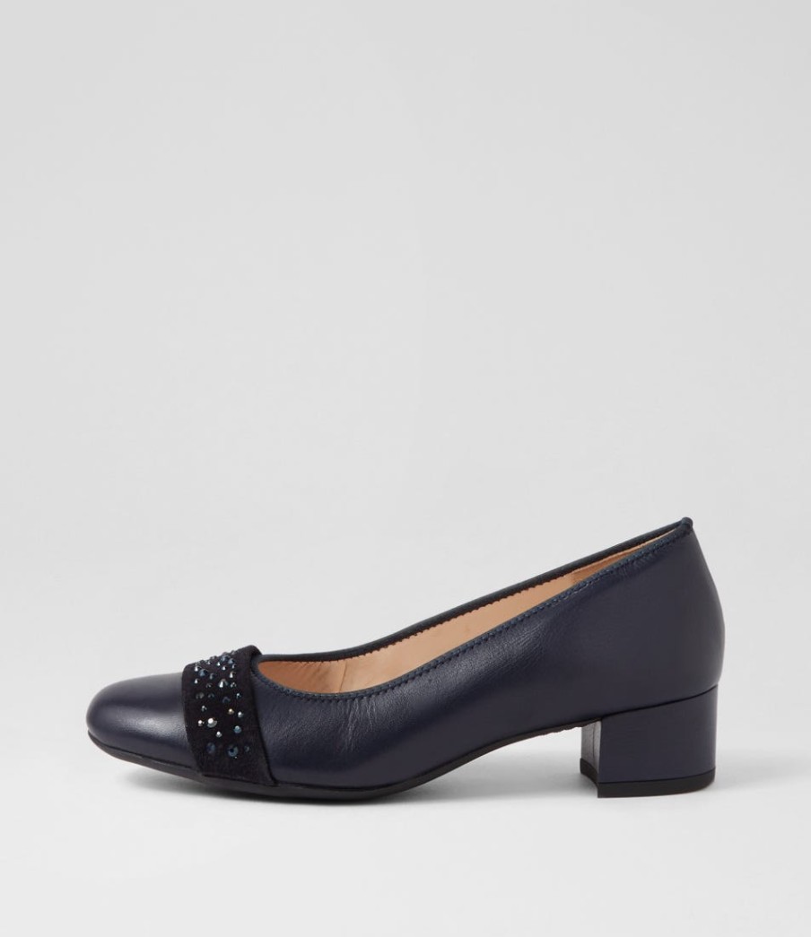 ARA Nizza 13 Navy Leather Heels | Comfort