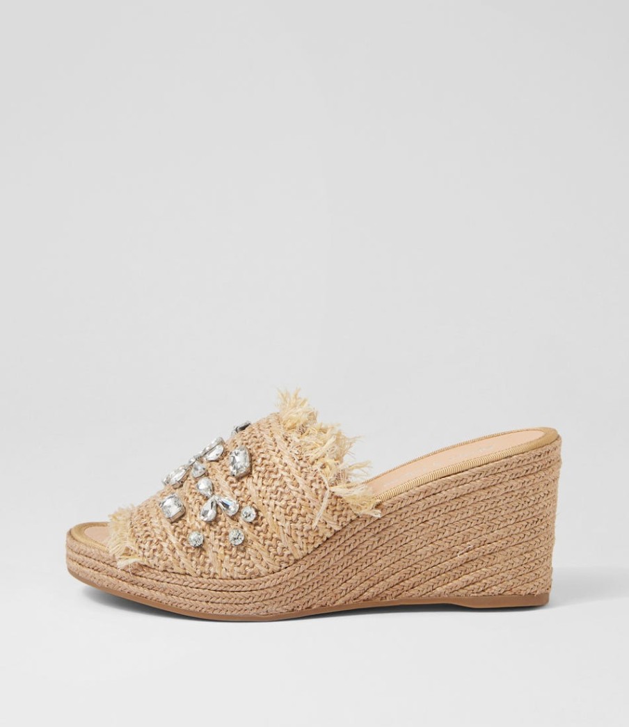 DJANGO & JULIETTE Pitchy Coffee Synthetic Raffia Espadrilles | Espadrilles