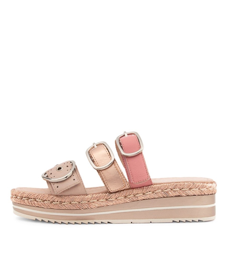 DJANGO & JULIETTE Abbas Rose Multi Slides | Espadrilles