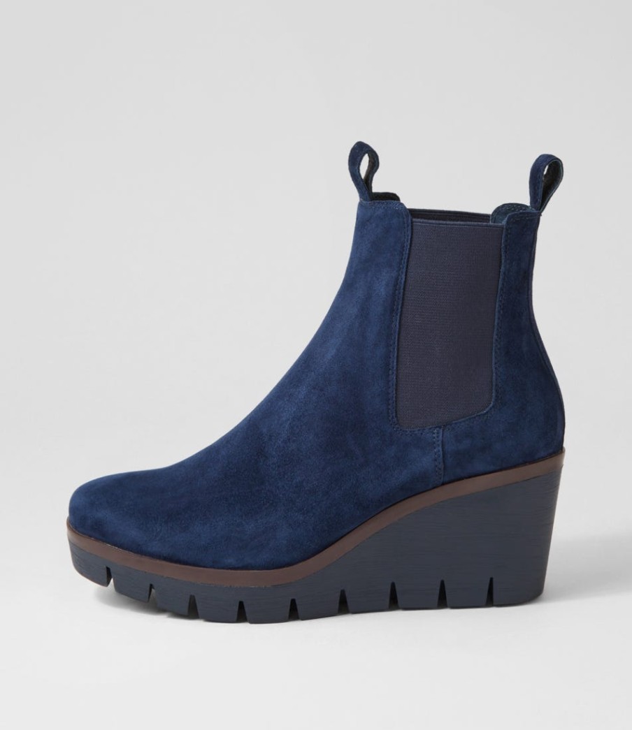 DJANGO & JULIETTE Niddle Navy Suede Ankle Boots | Boots