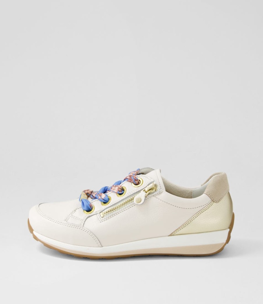 ARA Osaka 87 Creme Shell Platinum Leather Sneakers | Comfort