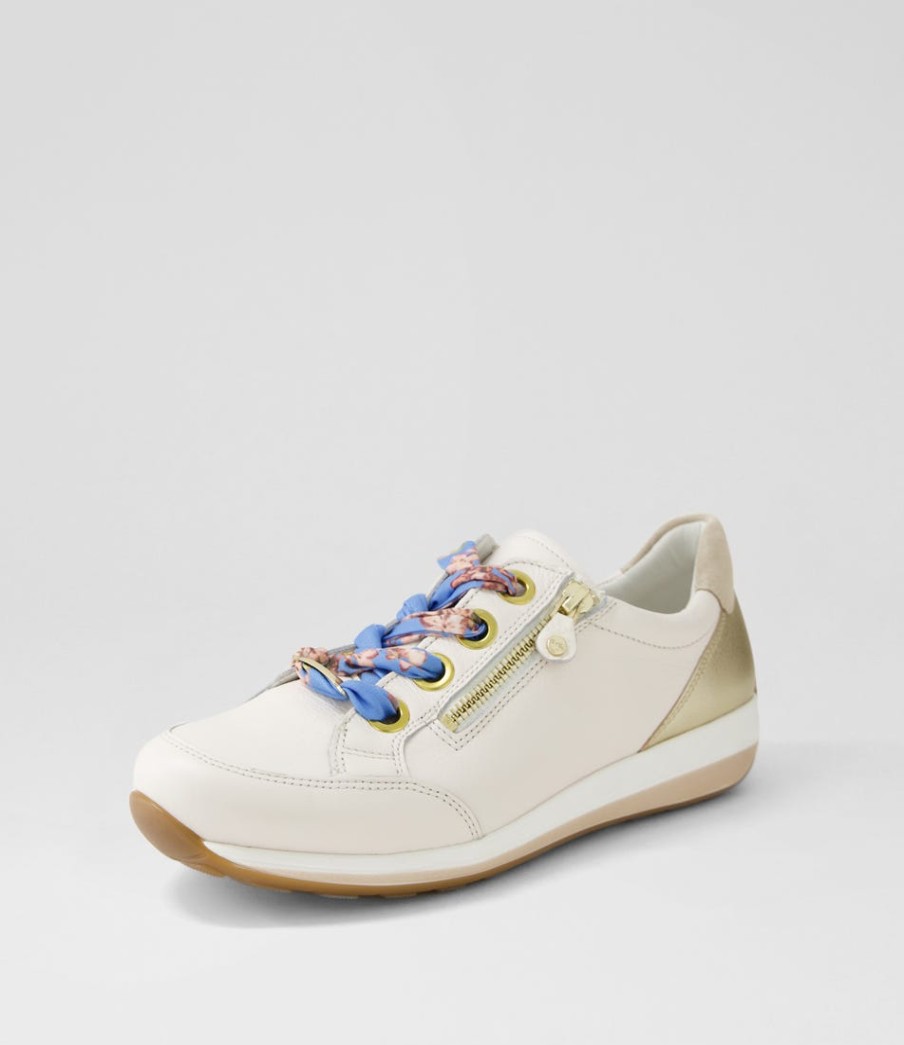 ARA Osaka 87 Creme Shell Platinum Leather Sneakers | Comfort