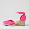 DJANGO & JULIETTE Rylen Hot Pink Natural Rope Leather Wedges | Espadrilles