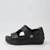 ZIERA Matillda W Black Leather Sandals | Wedges