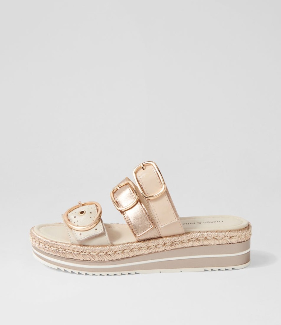 DJANGO & JULIETTE Abbas Almond Multi Slides | Espadrilles