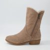 DJANGO & JULIETTE Rudo Taupe Natural Fur Tumble Nubuck Calf Boots | Boots