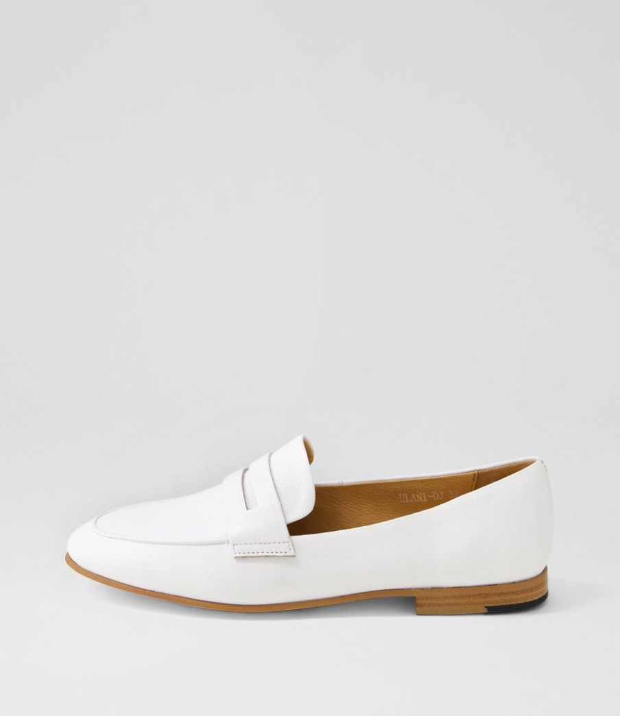 DJANGO & JULIETTE Ulani White Leather Loafers | Loafers