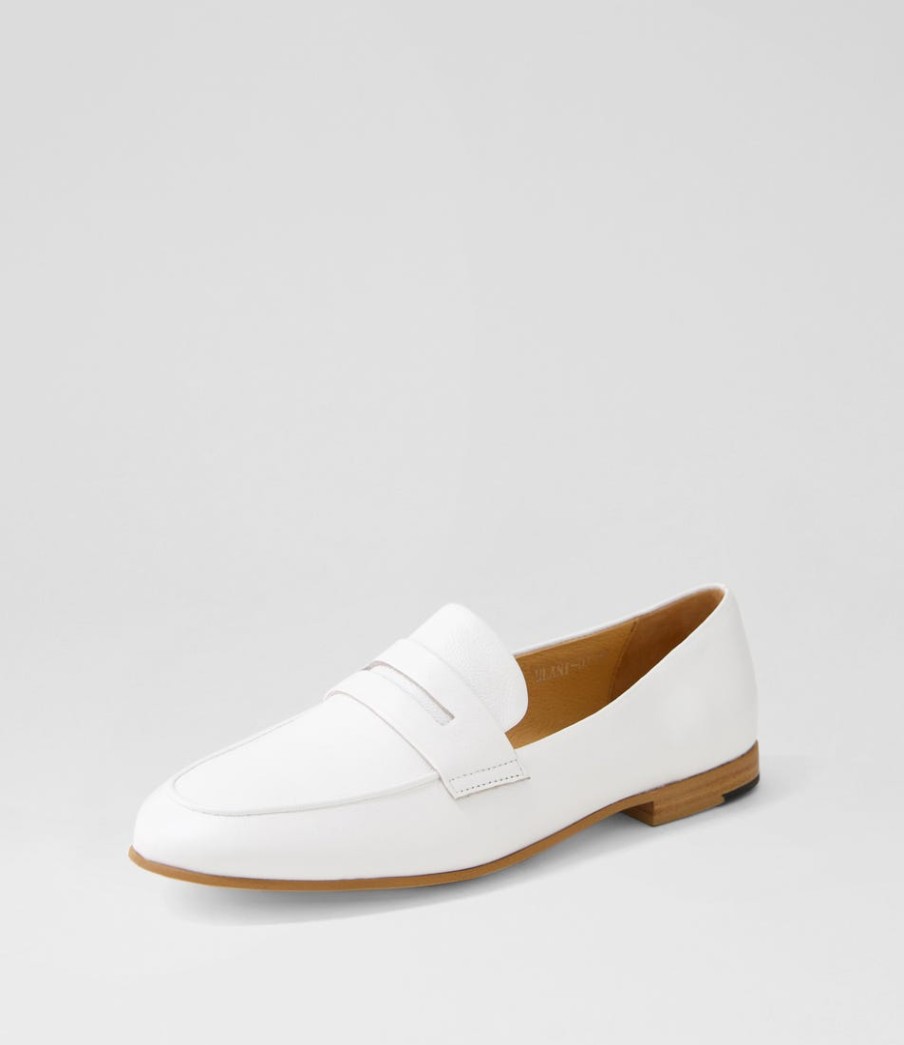 DJANGO & JULIETTE Ulani White Leather Loafers | Loafers