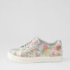 ZIERA Audry W Wild Flower Silver Leather Sneakers | Sneakers