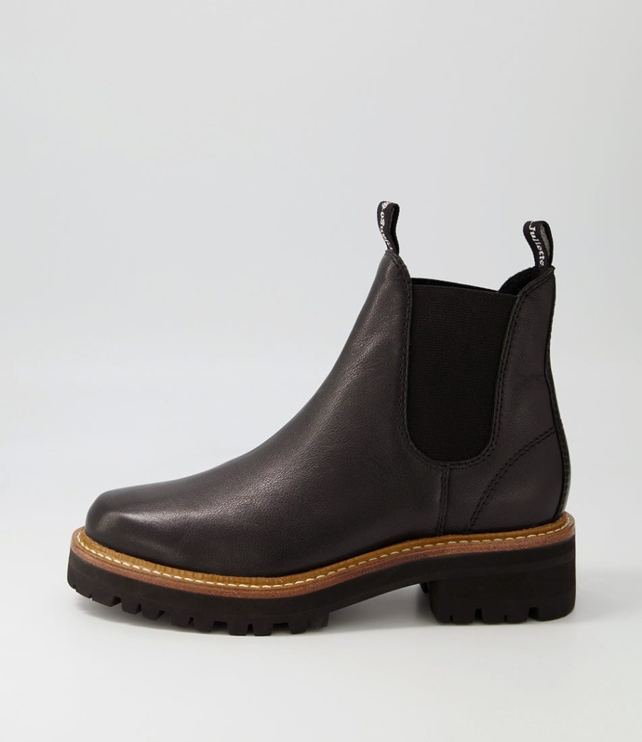 DJANGO & JULIETTE Femi Black Tumble Leather Chelsea Boots | Boots