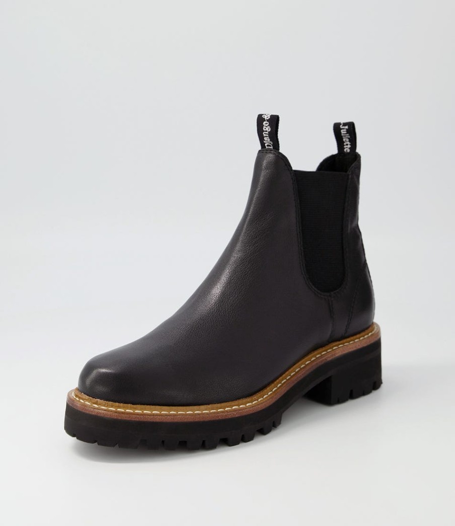 DJANGO & JULIETTE Femi Black Tumble Leather Chelsea Boots | Boots