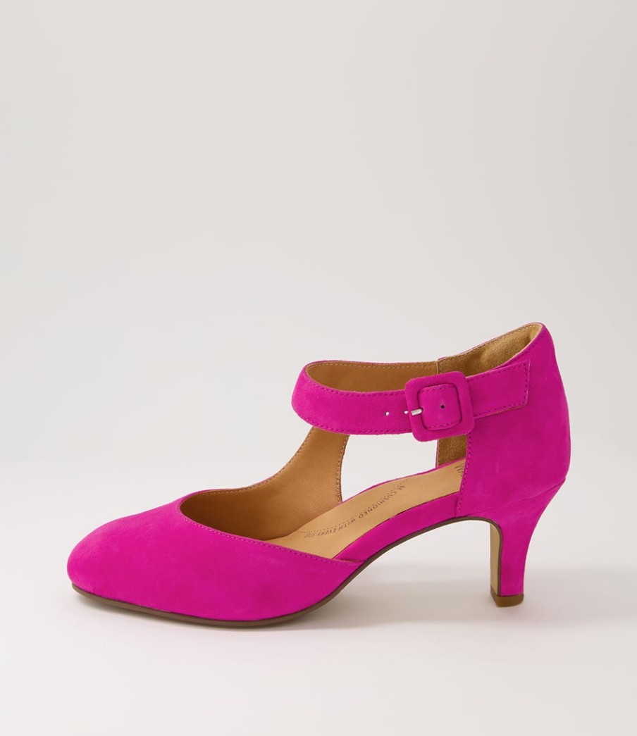 ZIERA Timon Xw Fuchsia Suede Heels | Heels