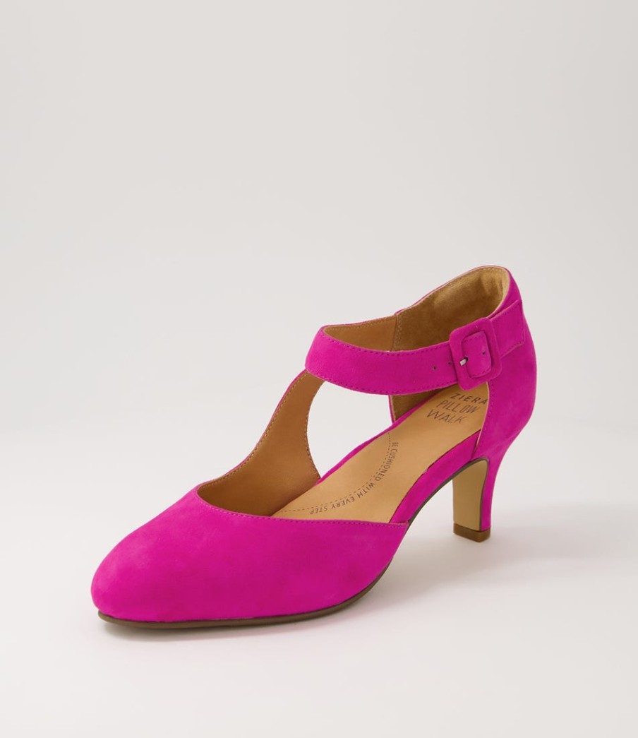 ZIERA Timon Xw Fuchsia Suede Heels | Heels