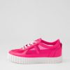 DJANGO & JULIETTE Obitta Hot Pink White Leather Mesh Sneakers | Sneakers