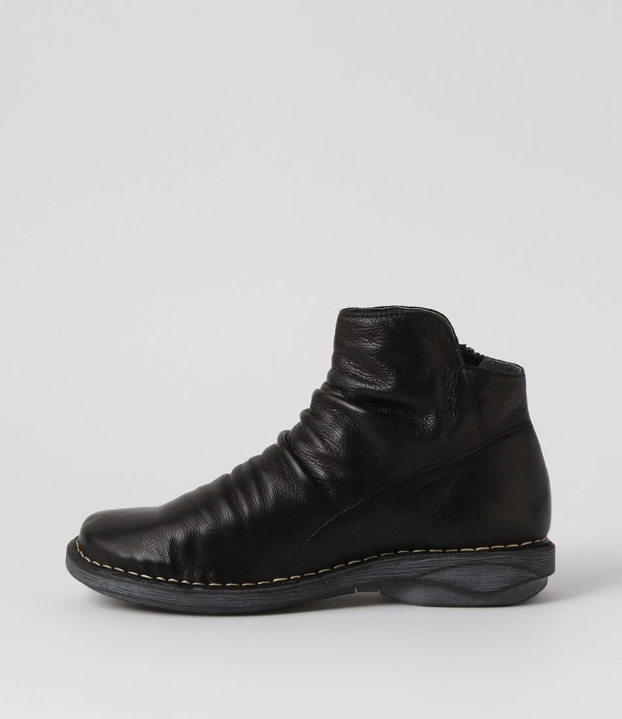 DJANGO & JULIETTE Rarar Black Leather Ankle Boots | Boots