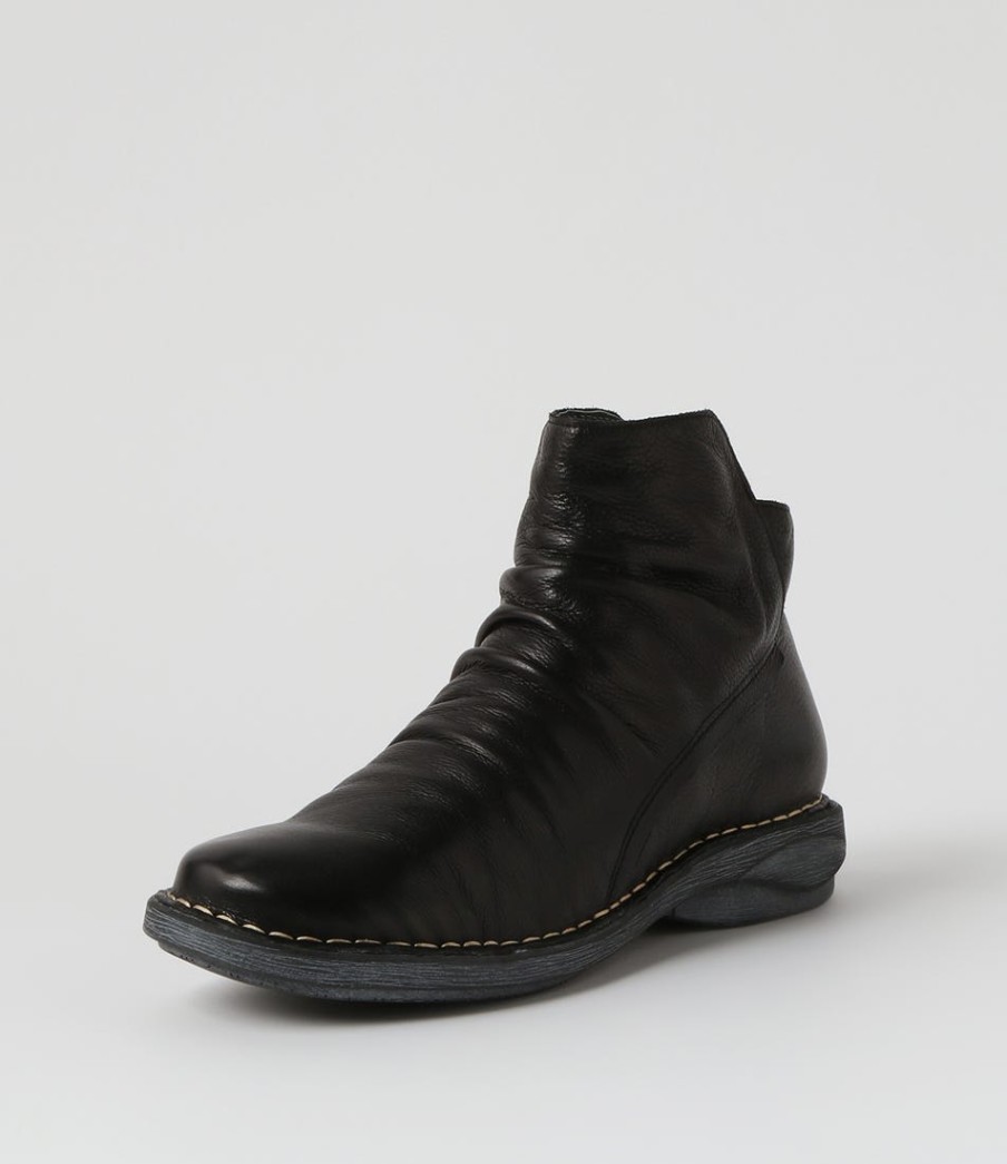 DJANGO & JULIETTE Rarar Black Leather Ankle Boots | Boots