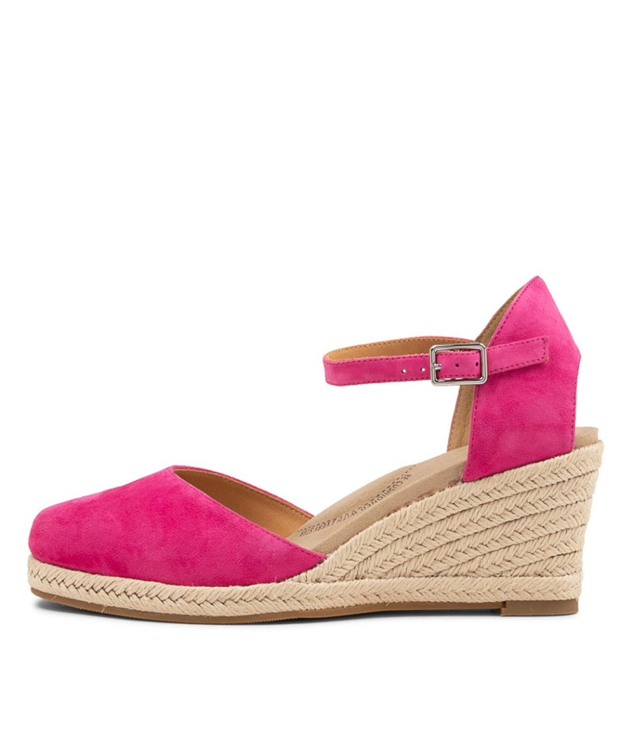 ZIERA Autumn W Fuchsia Suede Heels | Espadrilles