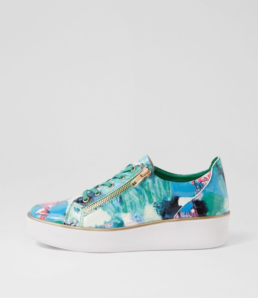 ZIERA Zissy W Green Mix Patent Leather Sneakers | Sneakers