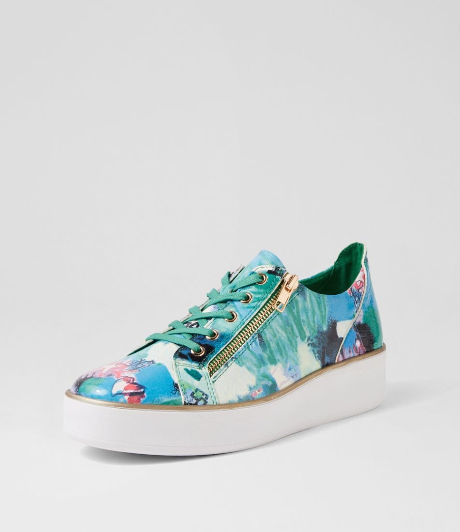 ZIERA Zissy W Green Mix Patent Leather Sneakers | Sneakers