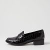 DJANGO & JULIETTE Cathi Black Patent Croc Heels | Loafers