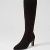 DJANGO & JULIETTE Teddie Black Suede Knee High Boots | Boots