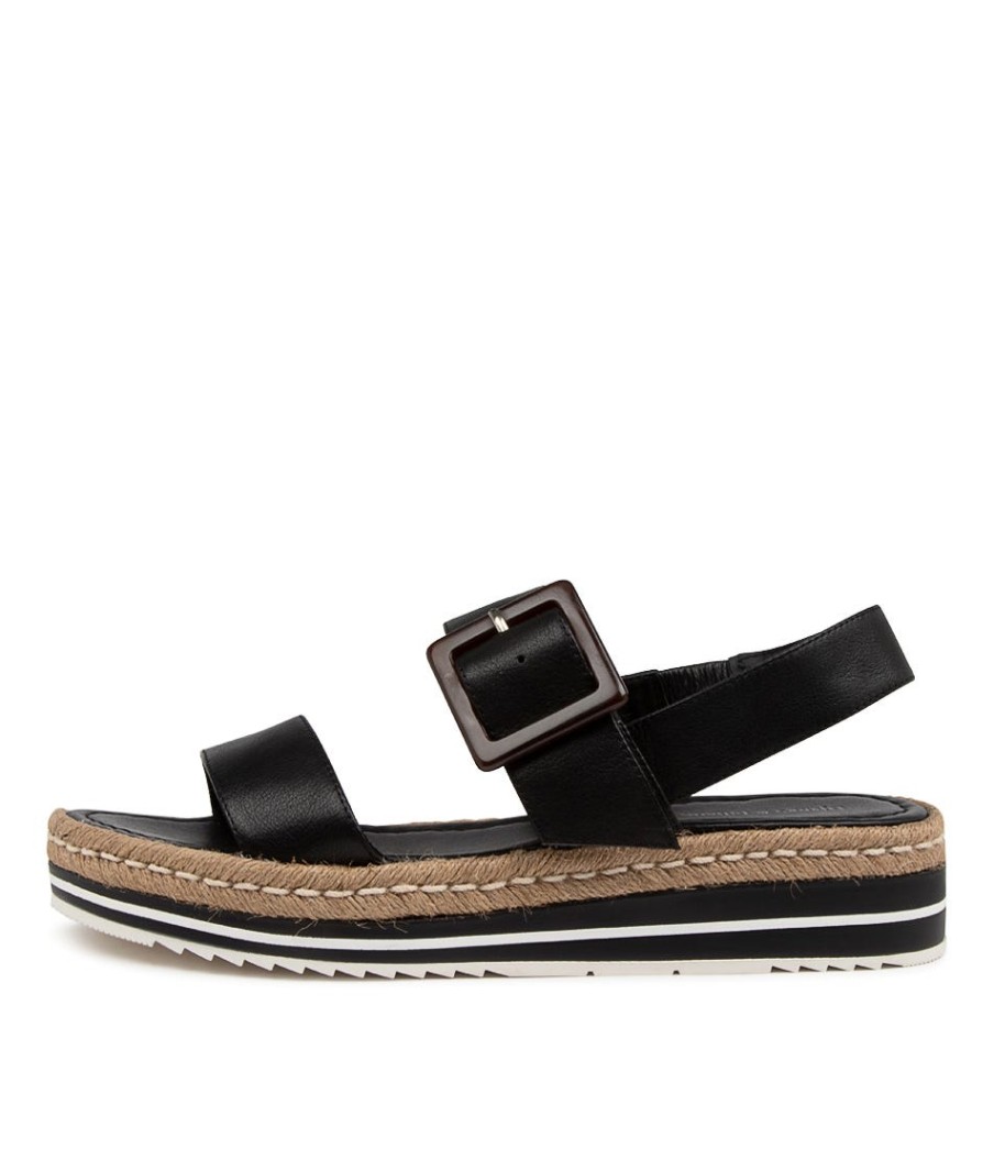 DJANGO & JULIETTE Antonio Lrg Blk Leather | Espadrilles