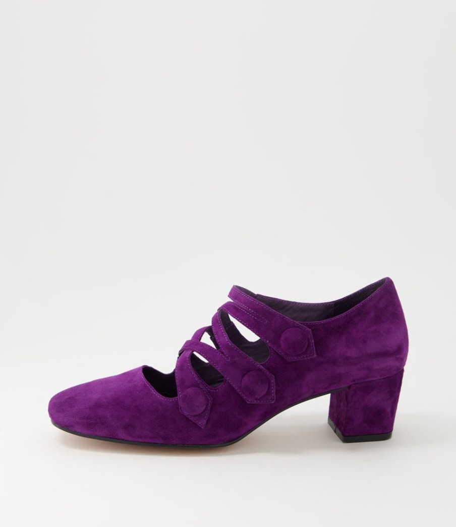 DJANGO & JULIETTE Hannon Purple Suede Heels | Heels