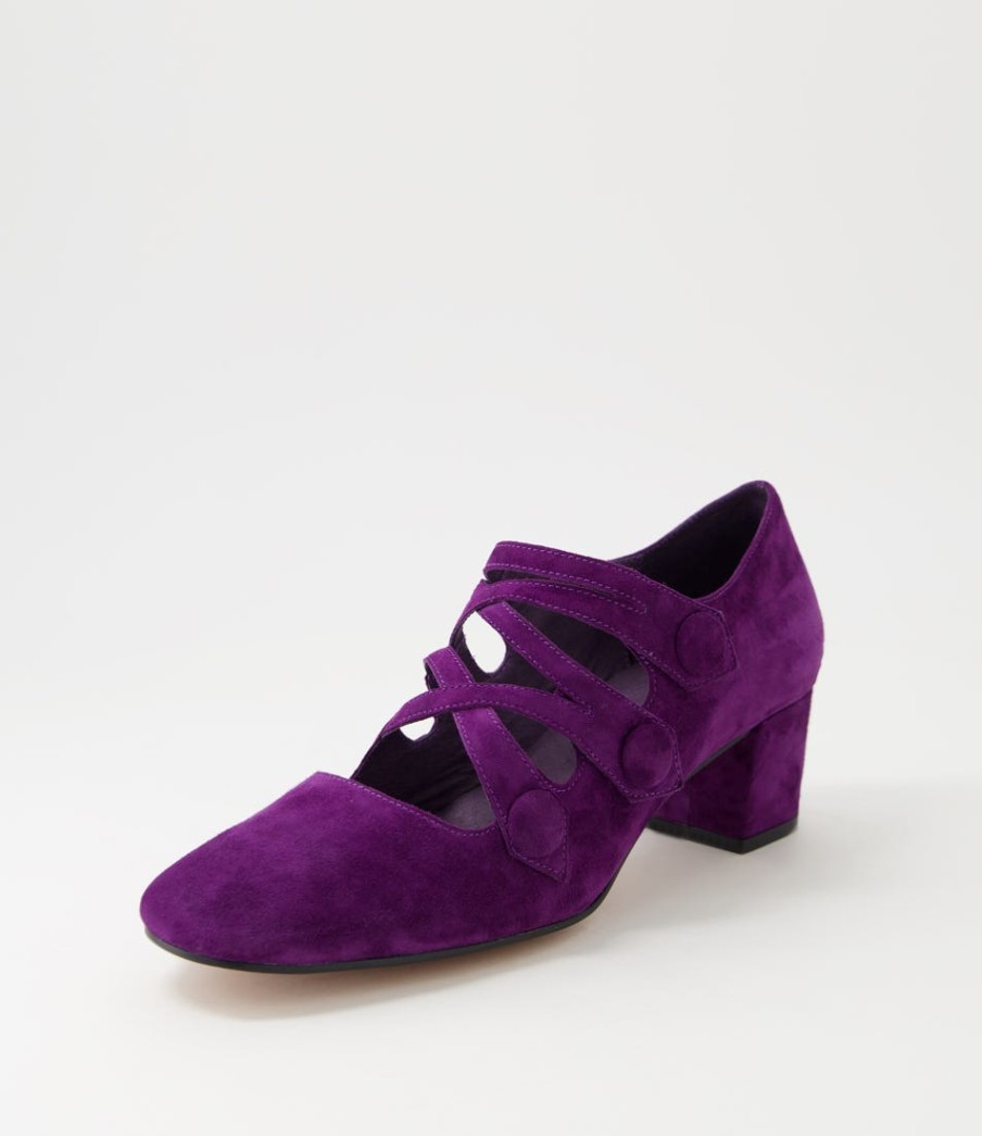 DJANGO & JULIETTE Hannon Purple Suede Heels | Heels