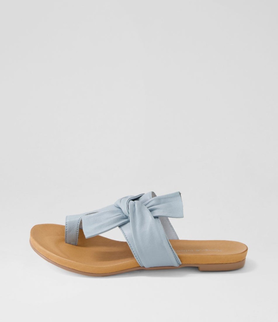 DJANGO & JULIETTE Jacona Denim Leather Slides | Flats