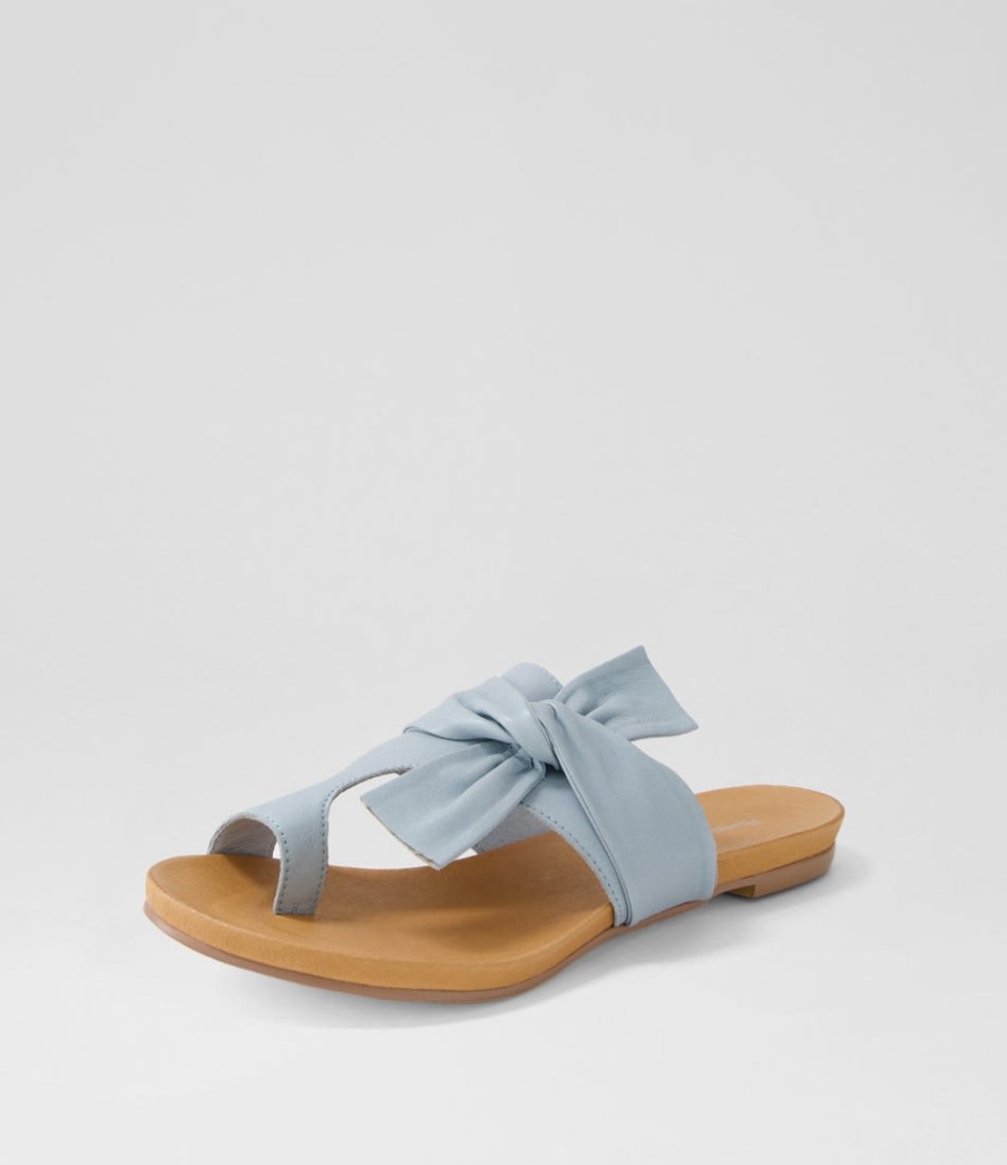 DJANGO & JULIETTE Jacona Denim Leather Slides | Flats