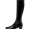 DJANGO & JULIETTE Hayleys Black Patent Pu Knee High Boots | Boots