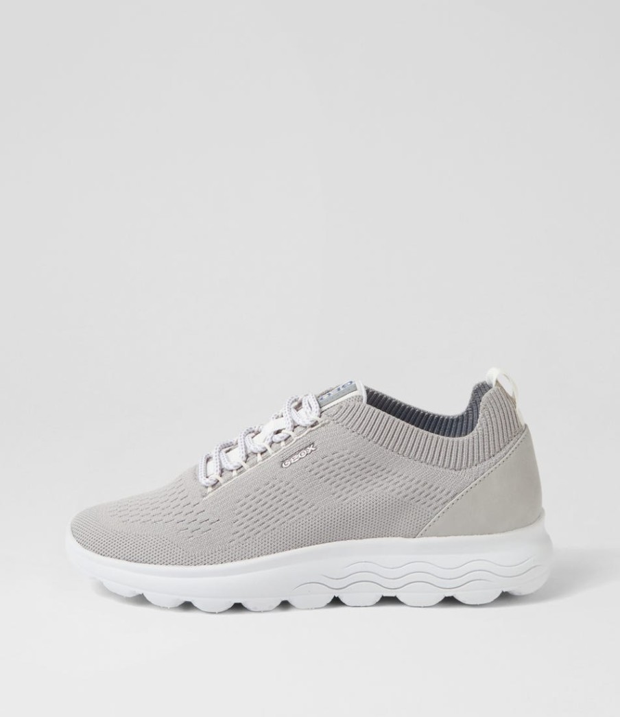 GEOX D Spherica A Light Grey Knit Sneakers | Sneakers